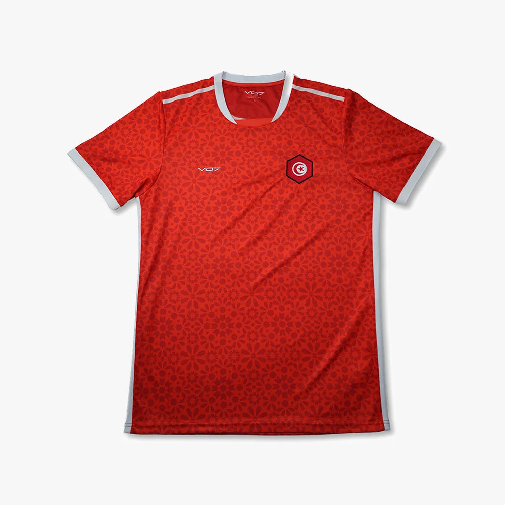 V 07 MAILLOT TUNISIE RED T-SHIRT ROUGE 2