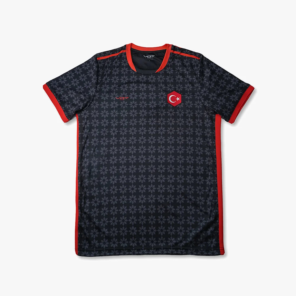 V 07 MAILLOT TURQUIE BLACK T-SHIRT NOIR 1